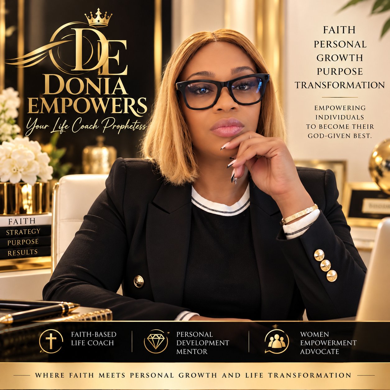 Portrait of Prophetess Donia Walsh, faith-based life coach